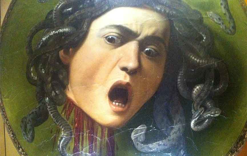 Medusa de Caravaggio Uffizi Florencia